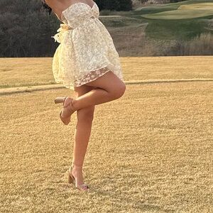 Lucy in the Sky Cream Strapless Dress